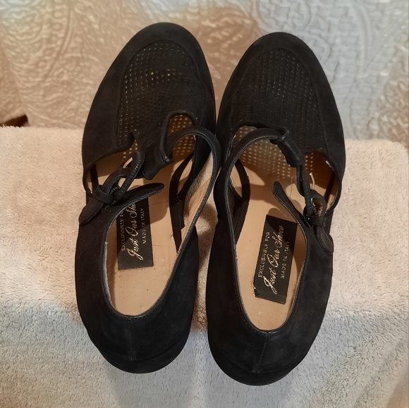 Just Our Shoes Black Mesh Top Buckled Shoes size 7.5 - Picture 8 of 13